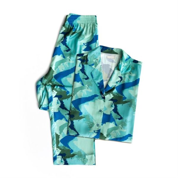 Avon Abstract Satin Button Down Pj